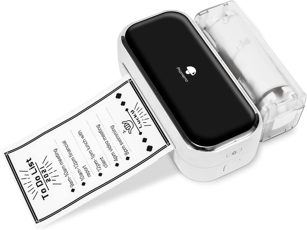 M03 Pocket Printer - Mini Thermal Printer Bluetooth Mobile Portable Printer Sticky Note Printer Photo Printer, Compatible with 53Mm(2Inch)/80Mm(3Inch) Paper, Best for Notes, Photo&List,White