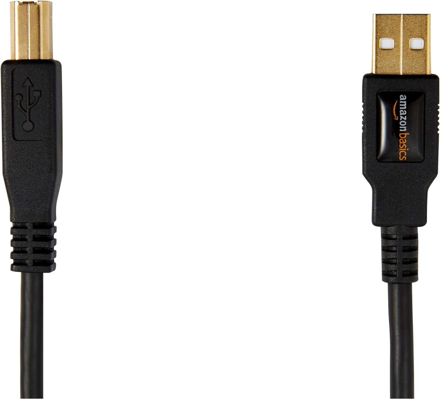 USB-A to USB-B 2.0 Cable for Printer or External Hard Drive, Computer Compatible, Gold-Plated Connectors, Black, 6 Foot